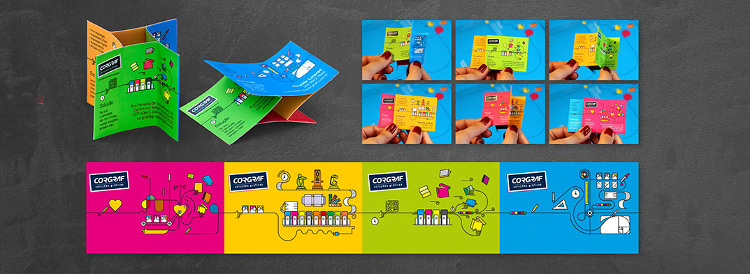 Cartão Corgraf - um formato inusitado e inovador para expressar a capacidade de impressionar e ser interativo utilizando um cartão de visitas